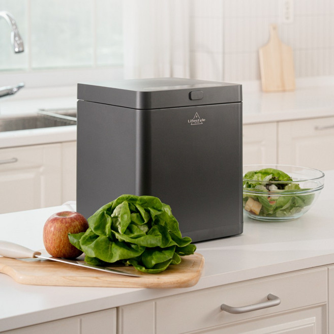 라이프스타일 음식물 쓰레기 처리기 2.5L 가정용 HQD-260 메탈그레이 건조분쇄 보관기능 쾌속모드