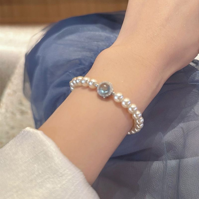 도니주니 오로라 광채반사 행운석 진주 팔찌