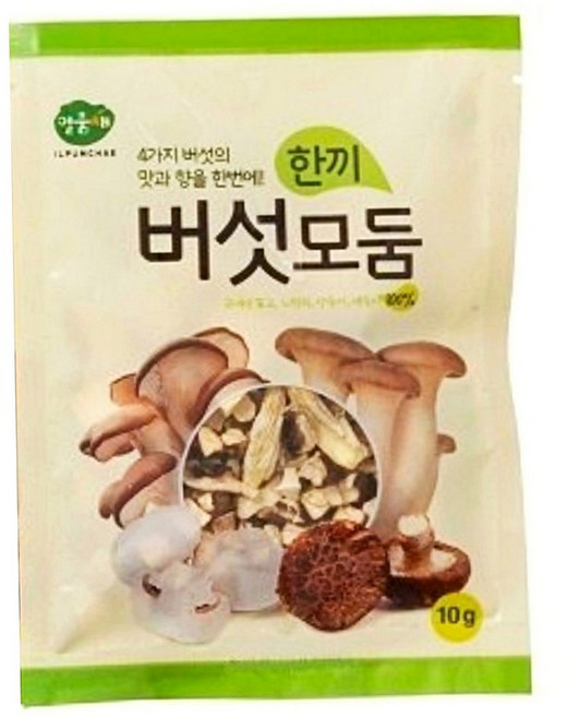 일품채 일품채 표고 새송이 느타리 양송이 모둠 한끼 버섯 10g 10팩, 1세트