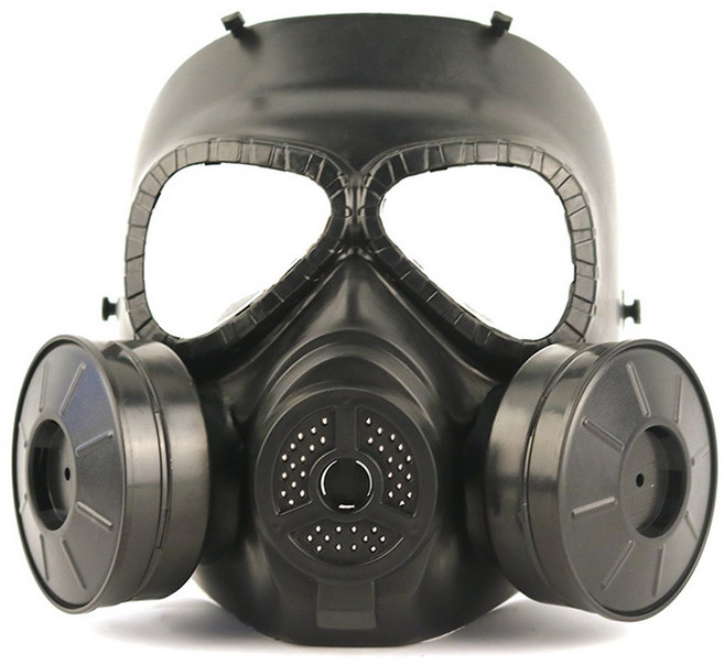 방독면 화생방 군대 훈련 화산재 방독 방연 마스크 가스 전쟁 화학 서바이벌 D1330, 3.블랙 이중통 투명렌즈, 1개