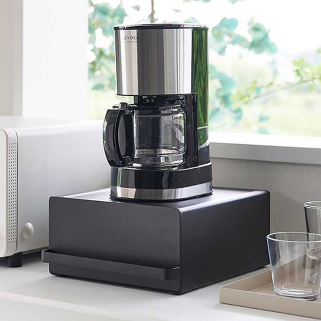 HK.sell 플리어 서랍형 철제 다용도 틈새 슬라이드 수납함, 1개, 블랙