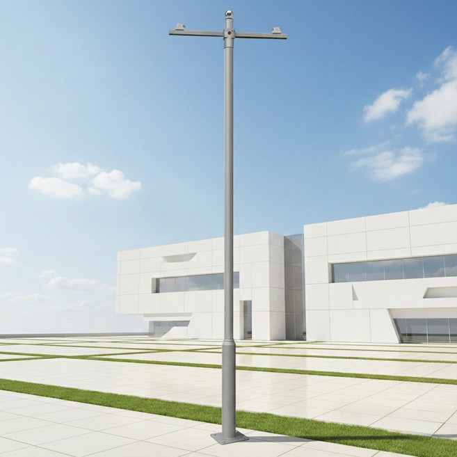 나눔조명 실외 주차장 CCTV 기둥 설치 제작 씨씨티비 각도기 브라켓 고정대 폴 폴대 B타입, 1개, CCTV 기둥(4M)(B타입) (각도기형) (2방향)