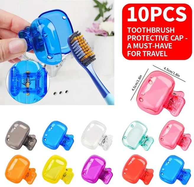10개 5개 칫솔모 보관함 칫솔 보호 캡 일상적인 가정용 칫솔모 보관 요구 사항 충족, 01 1 pack of 10 pieces