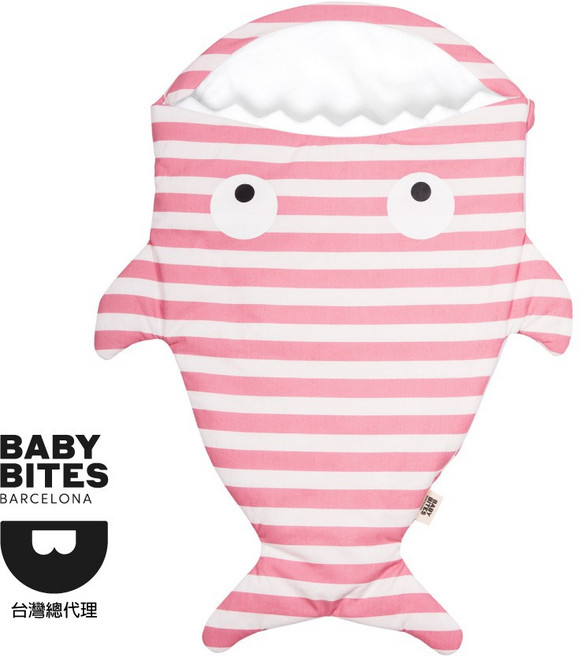 『BabyBites』西班牙鯊魚咬一口 —粉條紋 防踢被 / 寶寶棉被 / 睡袋