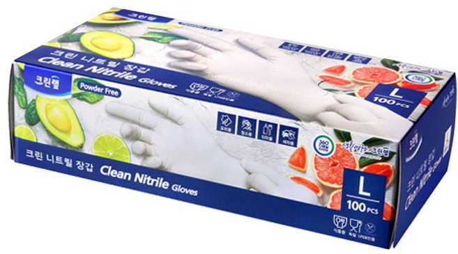 크린랲 니트릴 요리 장갑 S, 1개, 화이트, L