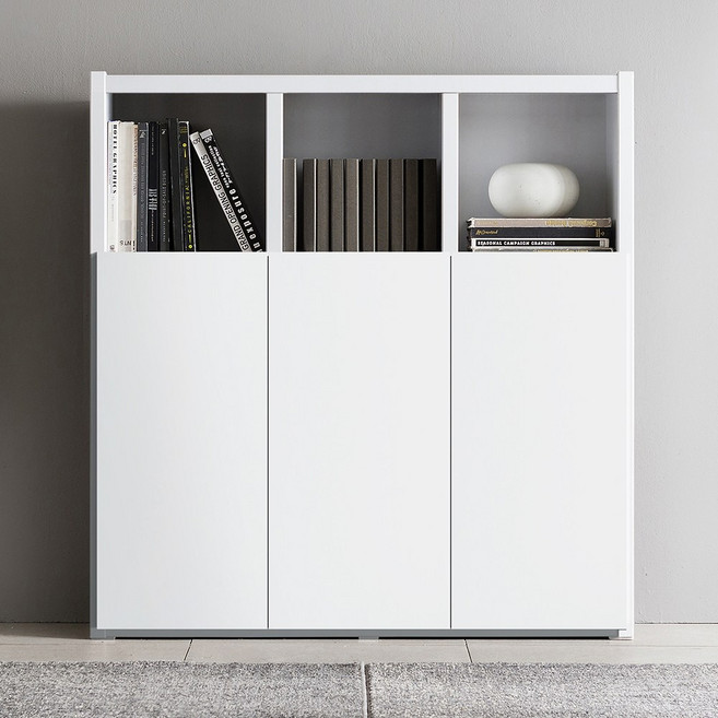 아씨방가구 심플 36T 1200 3단 도어형 책장, 메이플