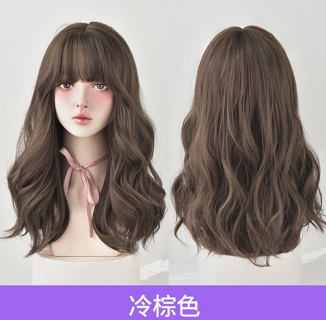 Tesco 女用大波浪捲髮假髮 冷棕色 舒適玫瑰網, 1個