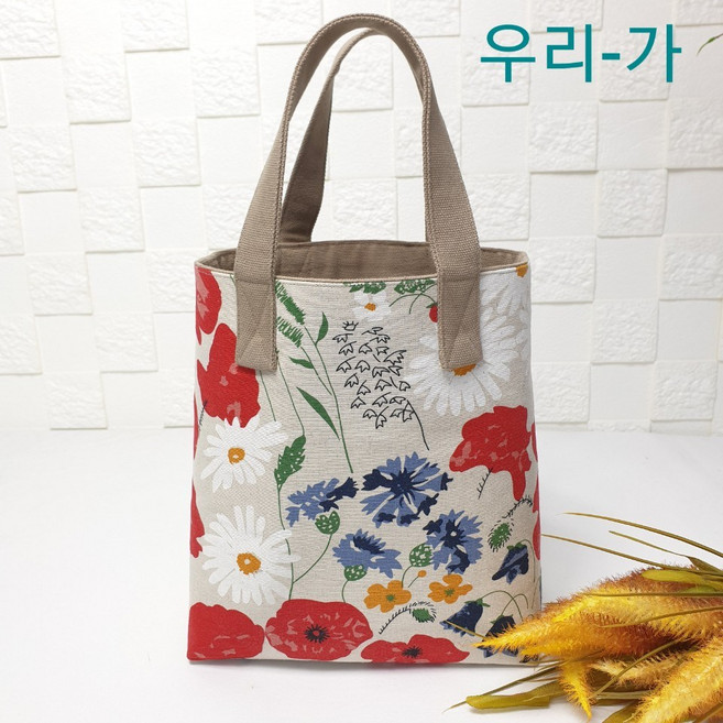 우리가 수제 린넨 러브 캔버스 자체제작 가벼운 캐주얼 토트백 각 미니에코백