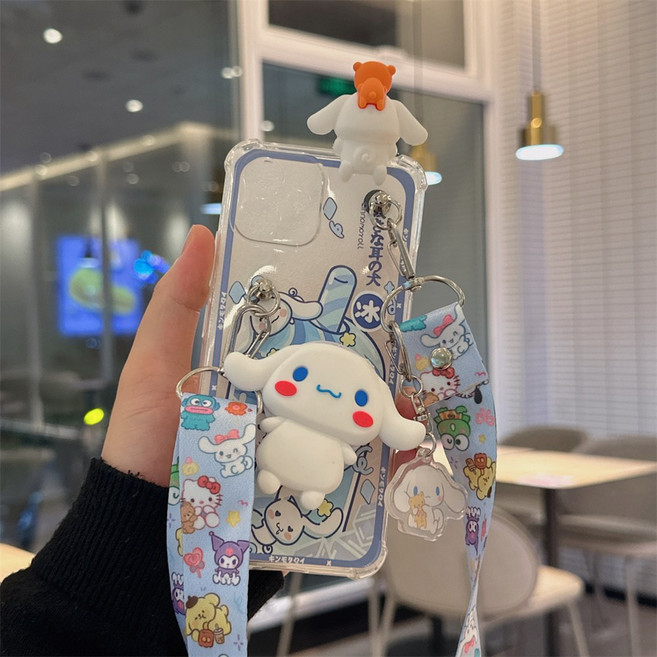 갤럭시A15 귀여운 유니크한 강아지 어린이용 초등폰 키즈폰 피규어 목걸이 스트랩 거치대 케이스