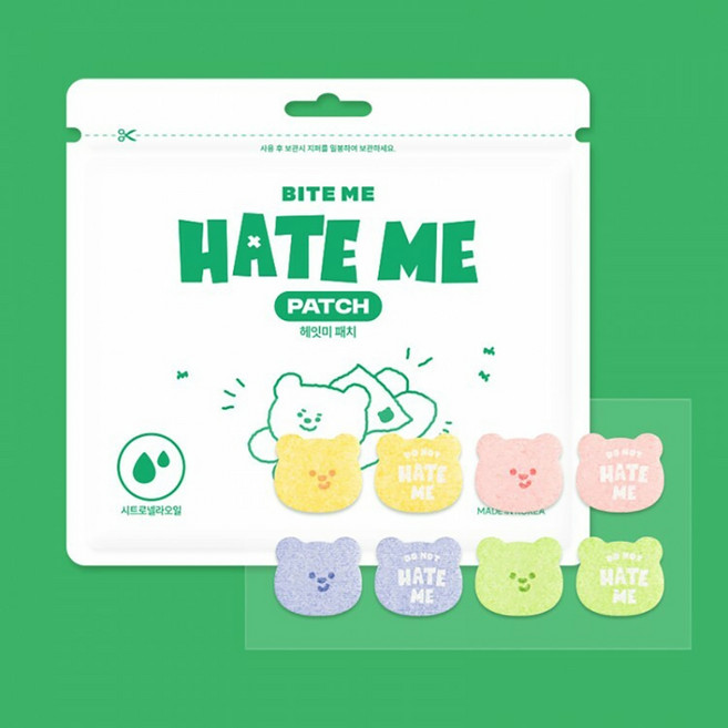 Bite Me HATE ME 熊熊防蚊貼片 24入, 1個