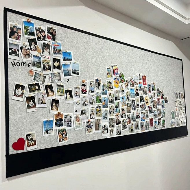 毛氈首飾收納牆，免打孔留言板，宿舍照片牆裝飾, 1個, 收納#銀灰80*120cm#約4張A4紙#送圖釘30