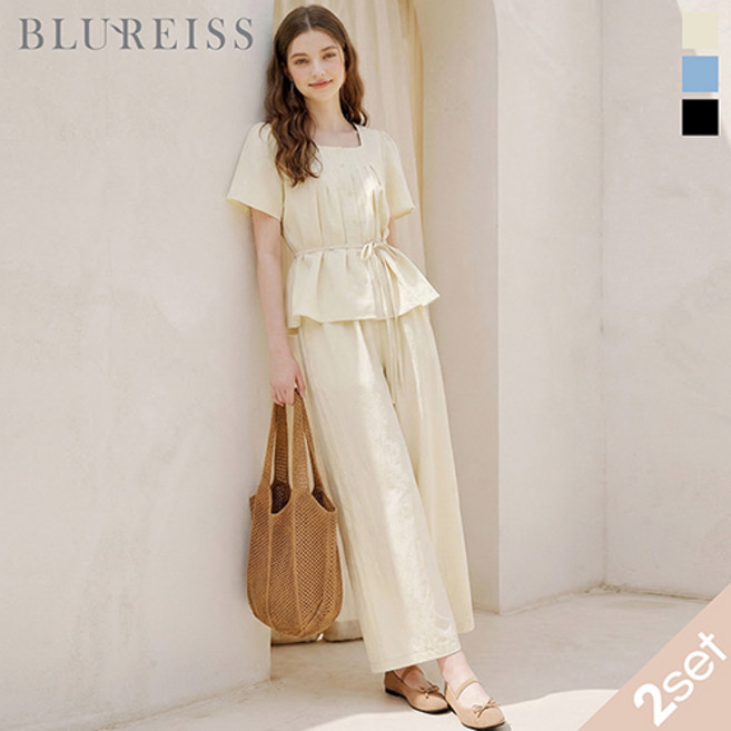 [2SET]스퀘어넥 블라우스+와이드팬츠_BI6M1BL5591