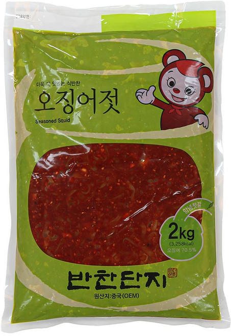 대용량 업소용오징어젓갈 2K 맛있는 반찬 젖갈 식당용, 2kg, 1개