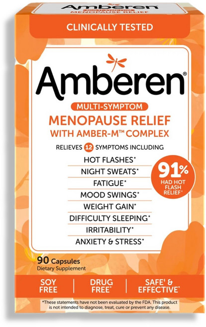 앰버런 갱년기 폐경 증상 완화제 여성 호르몬 영양제 90 정 AMBEREN, 1박스, 90정