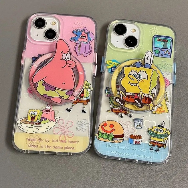 라이프모션 스폰지밥 뚱이 맥세이프 그립톡 폰케이스 아이폰13 아이폰14 아이폰15