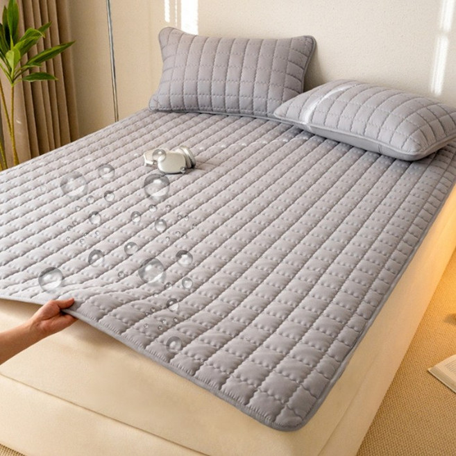 만자천홍 방수 순면 침대패드 고정밴드형 CL, 그레이