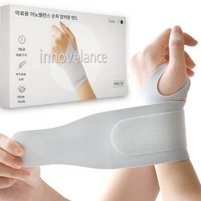 이노밸런스 의료용 심리스 손목보호대, 블루, 2개