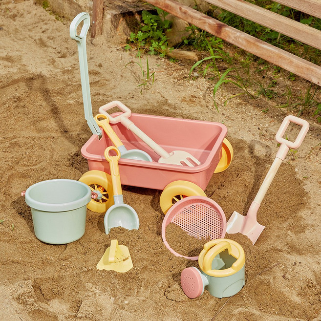[모던하우스] 키즈캠핑 샌드토이 핑크웨건세트, 1개