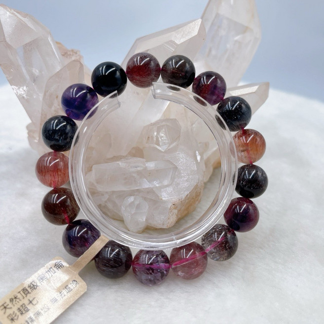 SWEET HEART 三輪骨幹超級七彩超七手鍊 12.6mm 黑加侖頂級收藏版 附鑑定書