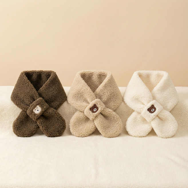 아동용 뽀글이 넥워머 곰돌이 겨울 목도리