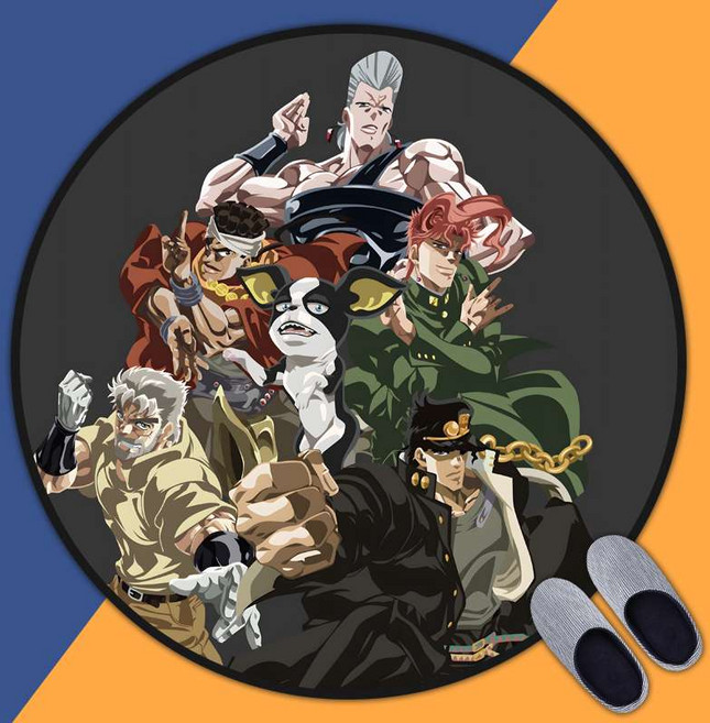 원형 러그 거실 침실 캐릭터 러그 죠죠의 기묘한 모험 120cm