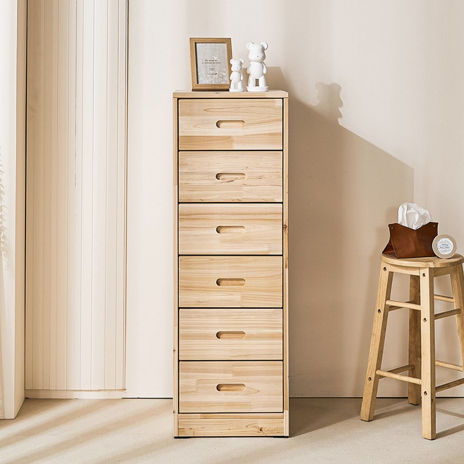 하온 400 틈새 미니 원룸 수납장 삼나무 원목 서랍장 2단 3단 4단 5단 6단 7단