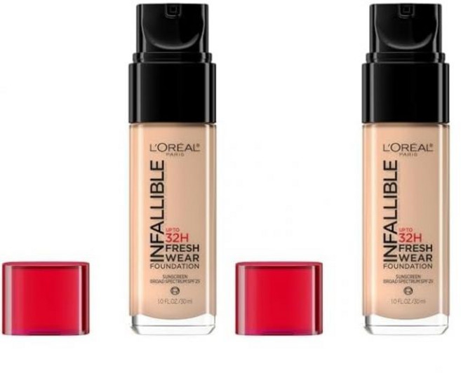 LOreal Paris 로레알 파리 메이크업 인펠리블 업 투 32 아워 프레시 웨어 라이트웨이트 파운데이션 420 트루 베이지 1 플로리드 온스 포장 디자인이 다를 수 있음, L'Oreal Paris 로레알 파리 메이크업 인팔리블, 435 Rose Vanilla, 2개