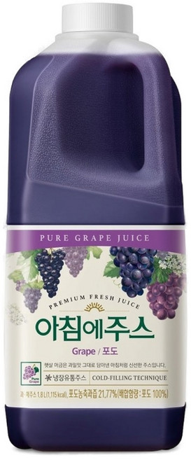 서울우유) 아침에 마시는 아침에주스 포도1800ml X 2개 멀티팩, 1.8L