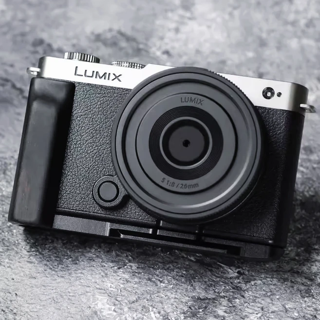 호두 나무 L 형 브래킷 삼각대 퀵 릴리스 플레이트베이스 그립 핸들 Panasonic Lumix S9 카메라 액세서리, 03 Ebony wood Black