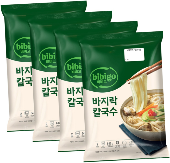 비비고 바지락 칼국수, 642g, 4개