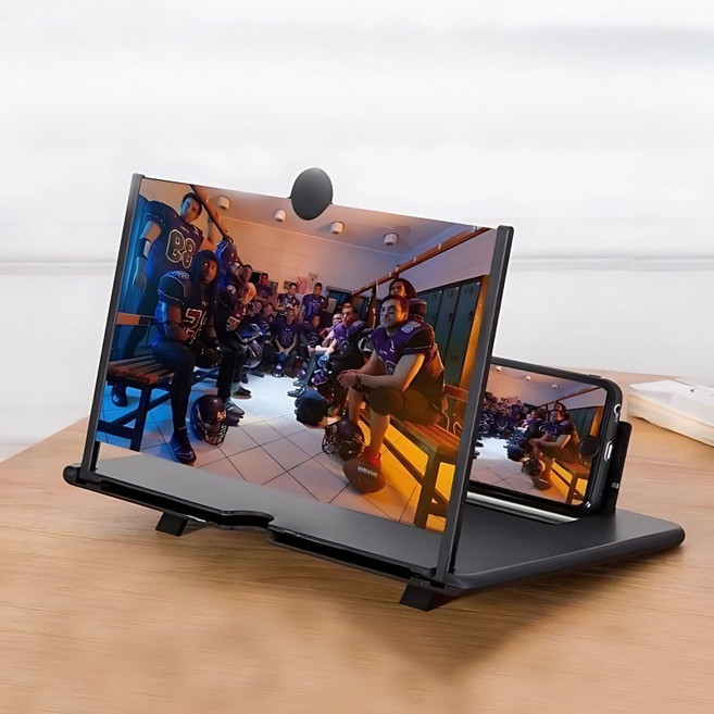 휴대폰 태블릿 핸드폰 화면 확대기 접이식 확대경 거치대 스탠드, 2개, 업그레이드 12인치 블랙 2개