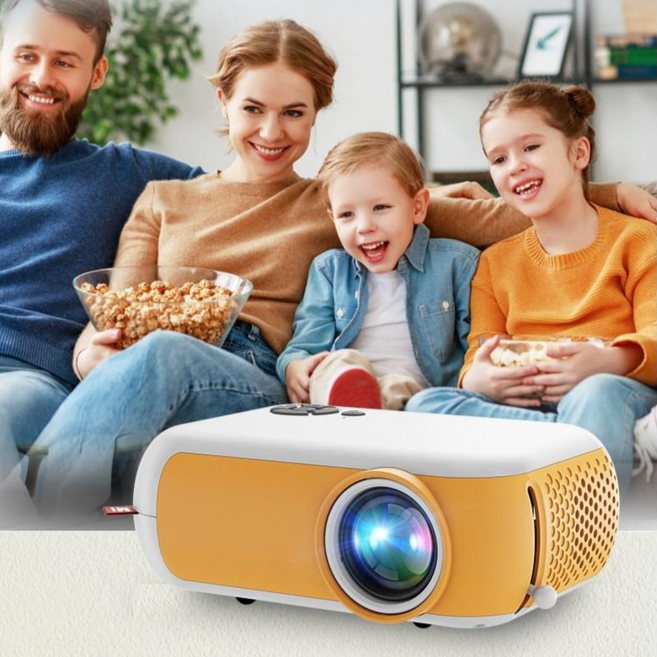 Mi 迷你投影儀 支援1080P解析度 32-100吋投影畫面 輕便可攜式設計, 黑色 1080P