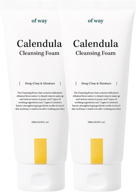 [속당김없는/저자극] 오브웨이 카렌듈라 유기농 폼클렌징, 2개, 180ml
