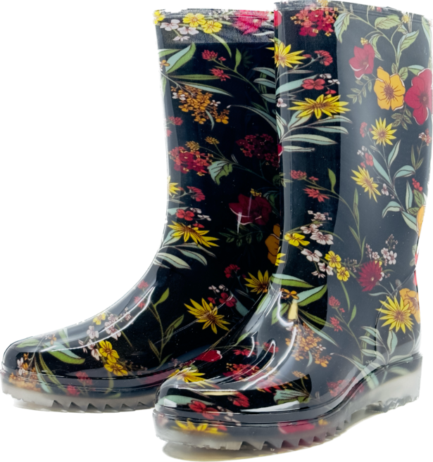 펭귄 꽃무늬 고무 장화 식당 주방 논슬립 여성