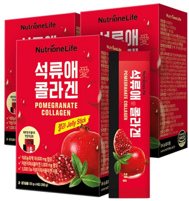 뉴트리원 석류애 콜라겐 14p, 280g, 3개