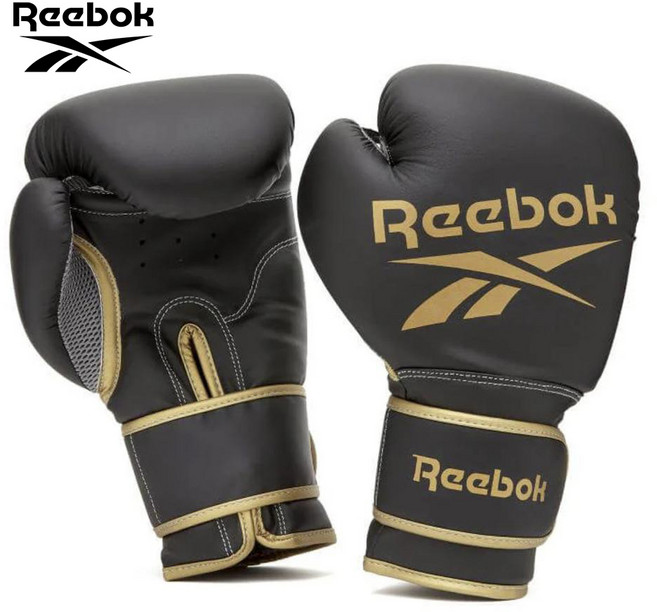 리복 복싱 글러브 (RSCB-12010GB), 1세트, 블랙/골드