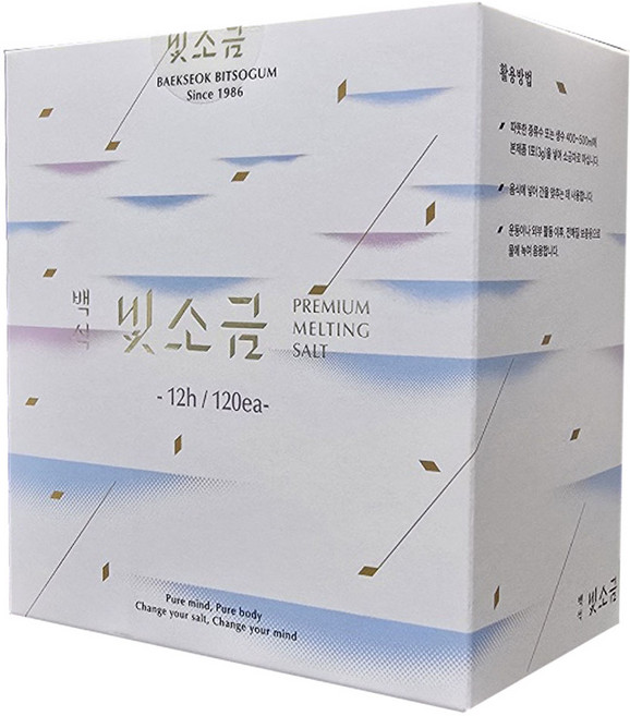 백석빛소금 1000도씨 미네랄 용융소금 12시간, 3g, 120개