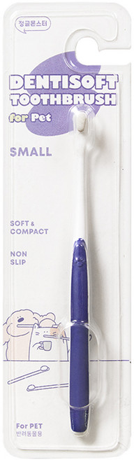 정글몬스터 반려동물 덴티소프트 극세사모 칫솔 초소형, 블루, 1개