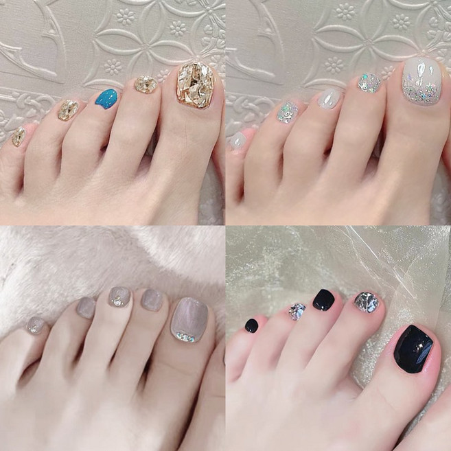 원트두 페디큐어 붙이는 페디팁 스티커 4종타입, 1개, 혼합색상