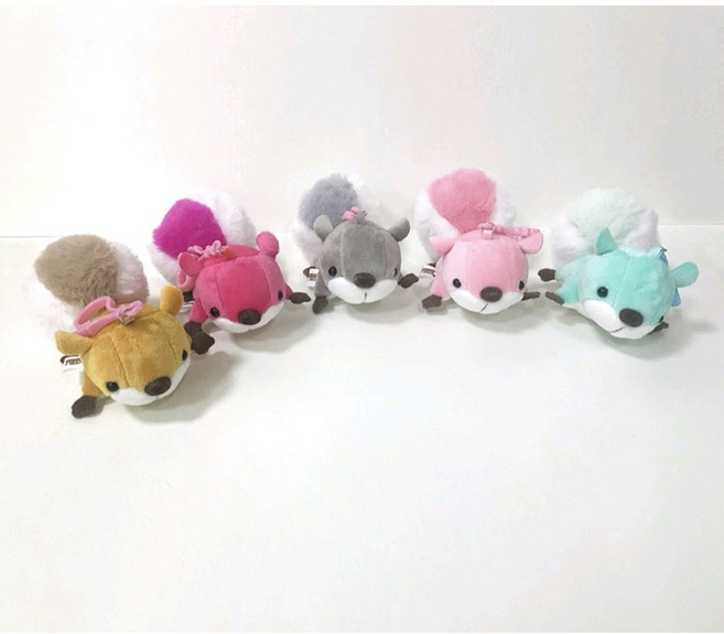 하늘다람쥐인형키홀더 가방고리 날다람쥐, 그레이, 1개