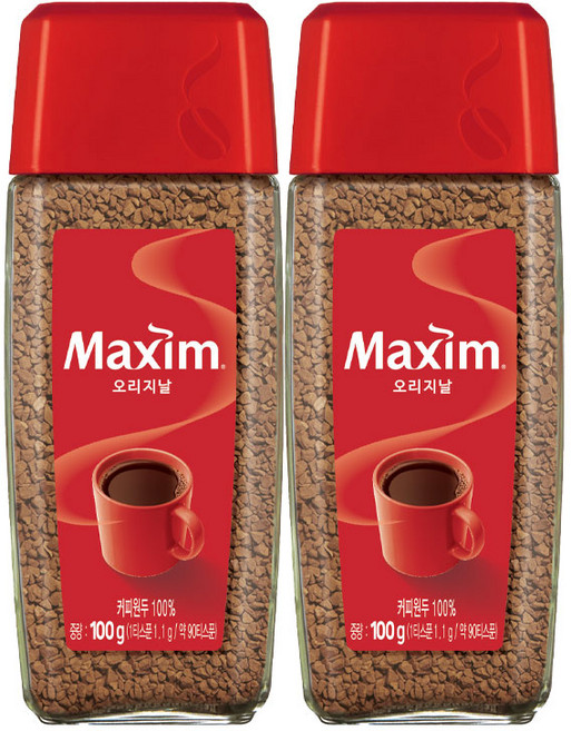 동서 맥심 오리지날 병커피 홈카페 블랙 알커피, 100g, 1세트, 2개입