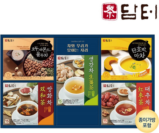 담터 다정 선물세트 x 1세트 (쇼핑백동봉) [호두아몬드 생강차 단호박마차 대추차 쌍화차], 1개