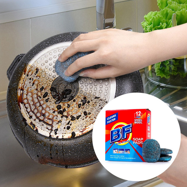 요술 버블패드 스틸울 수세미 탄 냄비 수세미 세제 수세미 나노 매직 수세미 화장실유리청소 12개 K155, 1개
