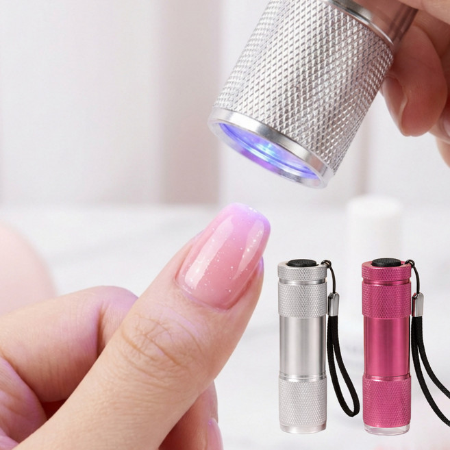 엘렌 휴대용 UV LED 셀프 젤 네일 램프 파츠 팁, 1개, 실버