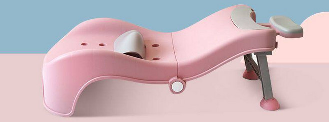 이동식 가정용 샴푸대 샤워 침대 감기 간이 세면대 미용실 접이식 머리 감는 의자, 1개, 꽃 핑크 세면대 의자