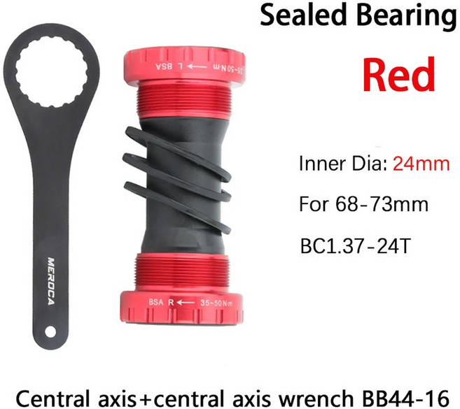 MEROCA 중앙 무브먼트 크랭크셋 68MM 통합 자전거 브래킷 하단 크랭크 MTB 산악 액세서리, d BB44, 1개