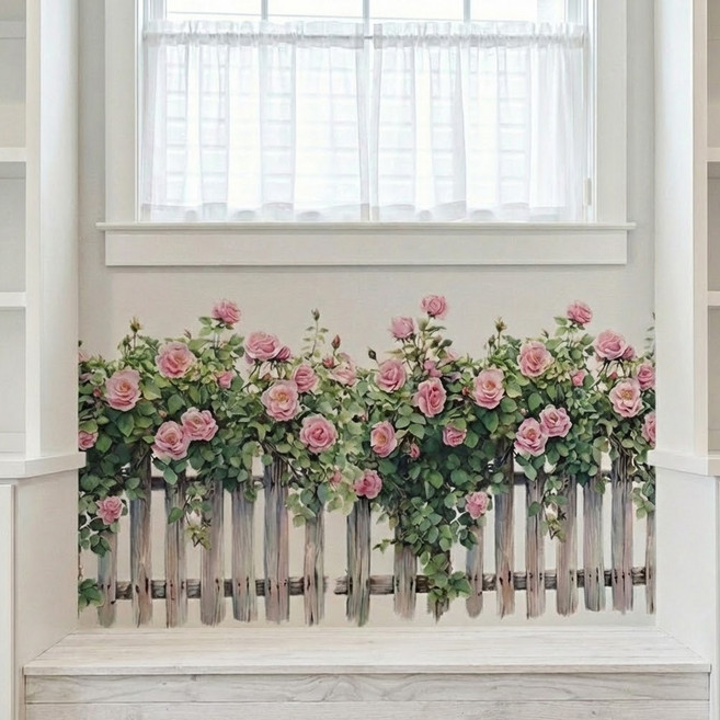 바이앤뷰 감성 인테리어 데코 스티커, 로즈가든