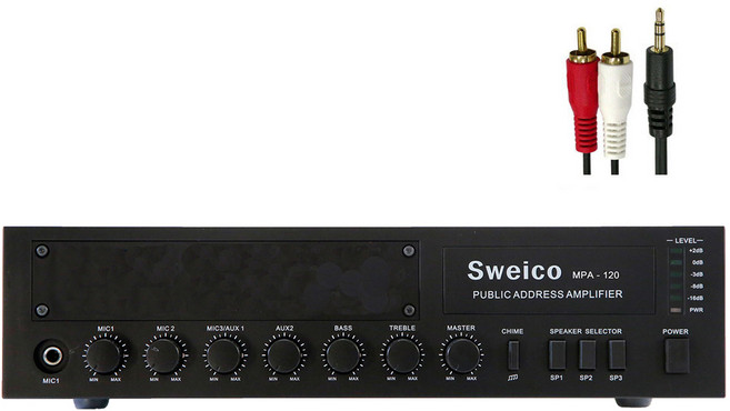 SWEICO MPA-120A 120W HI임피던스 PA용 매장용 앰프