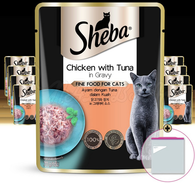 쉬바파우치 닭고기와 참치 그레이비소스 + 냉장보관팩, 냉장보관팩증정, 24개