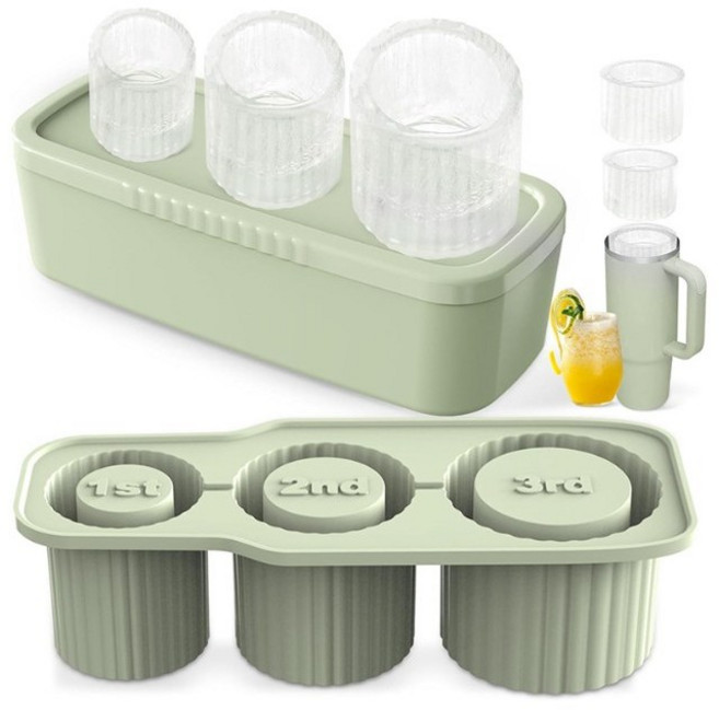 스탠리 대형텀블러 20/30/40oz 호환 전용 아이스 얼음 틀 트레이 및 케이스, 민트, 1개